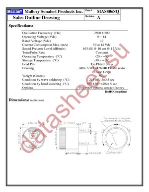 MAS806SQ datasheet  